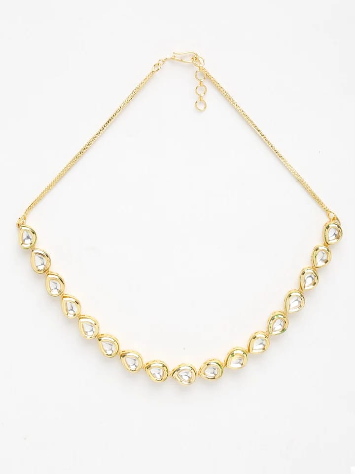 Gold Plated Kundan Necklace Set - Image 3
