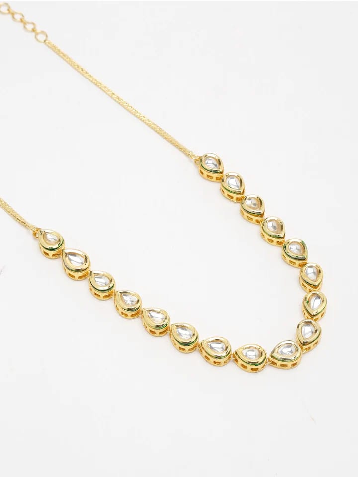 Gold Plated Kundan Necklace Set - Image 4