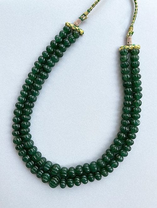 Long Emerald Green Necklace Set