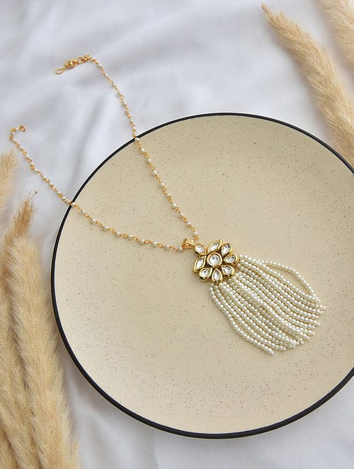 Long Kundan Peral Necklace