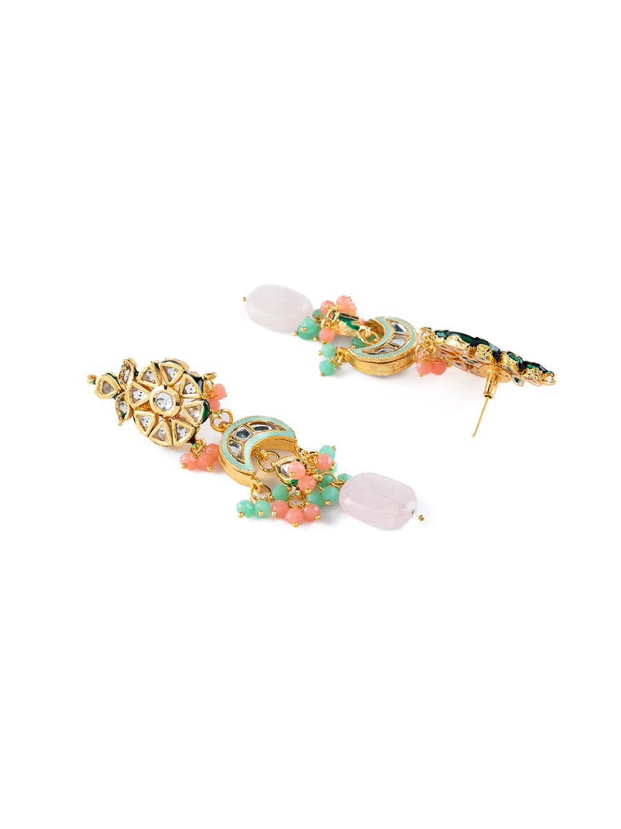 Gold Plated Kundan Embellished Necklace Set - Image 7