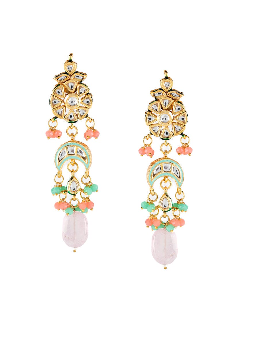 Gold Plated Kundan Embellished Necklace Set - Image 6