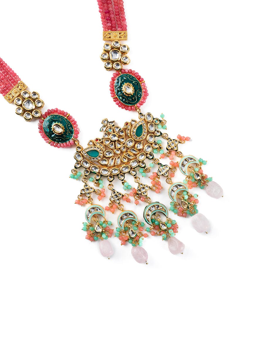 Gold Plated Kundan Embellished Necklace Set - Image 5