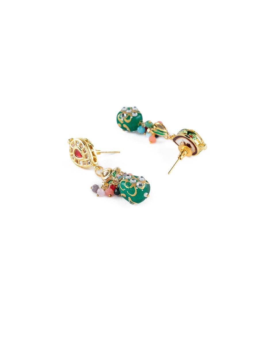 Gold Plated Kundan Embellished Necklace Set - Image 7