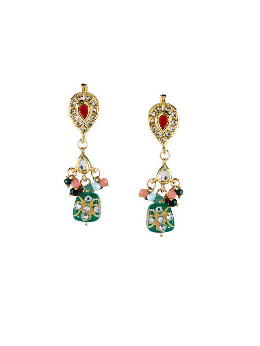 Gold Plated Kundan Embellished Necklace Set - Image 6
