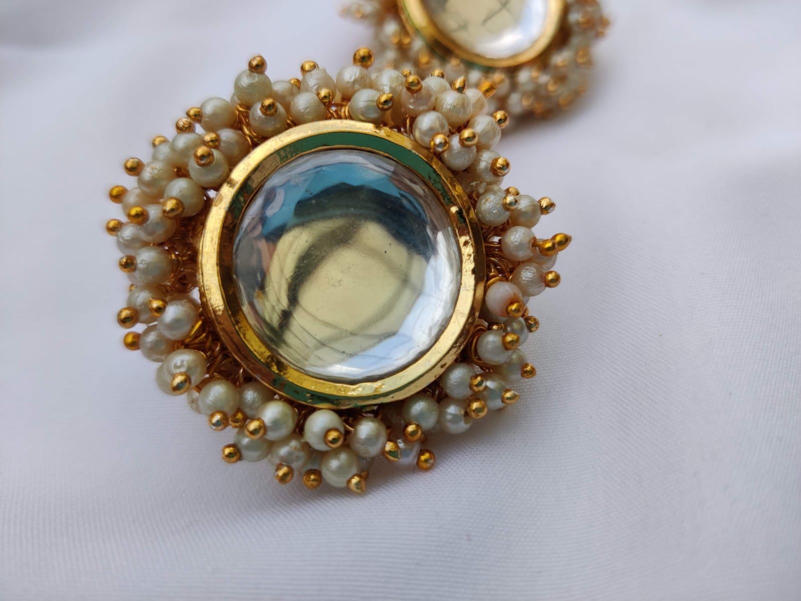 Gold Plated Kundan Round Studded - Image 2
