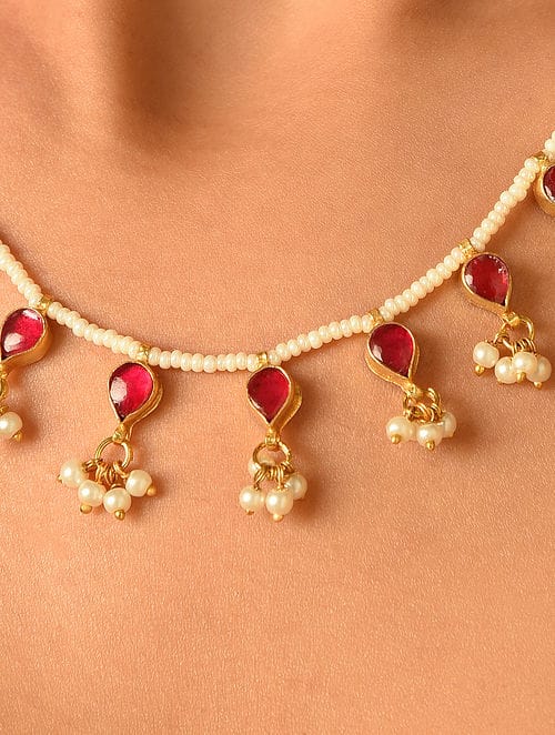 Women Gold Slip On Brass Necklace - Image 4