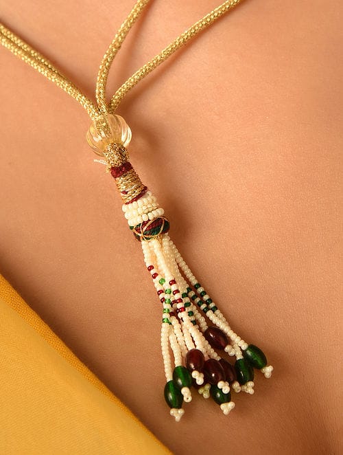 Women Gold Slip On Brass Necklace - Image 5