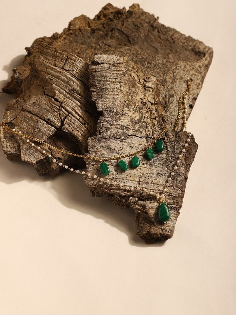 Green Gold Plated Beaded Handcrafted Necklace
