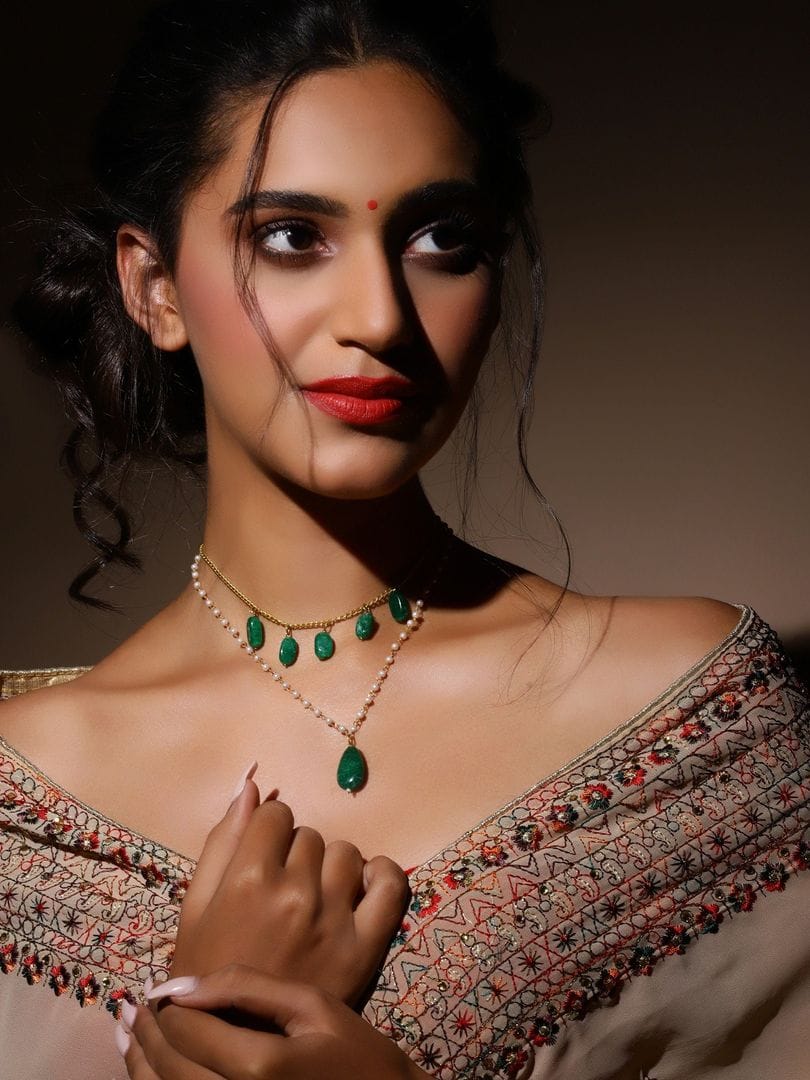 Green Gold Plated Beaded Handcrafted Necklace - Image 2