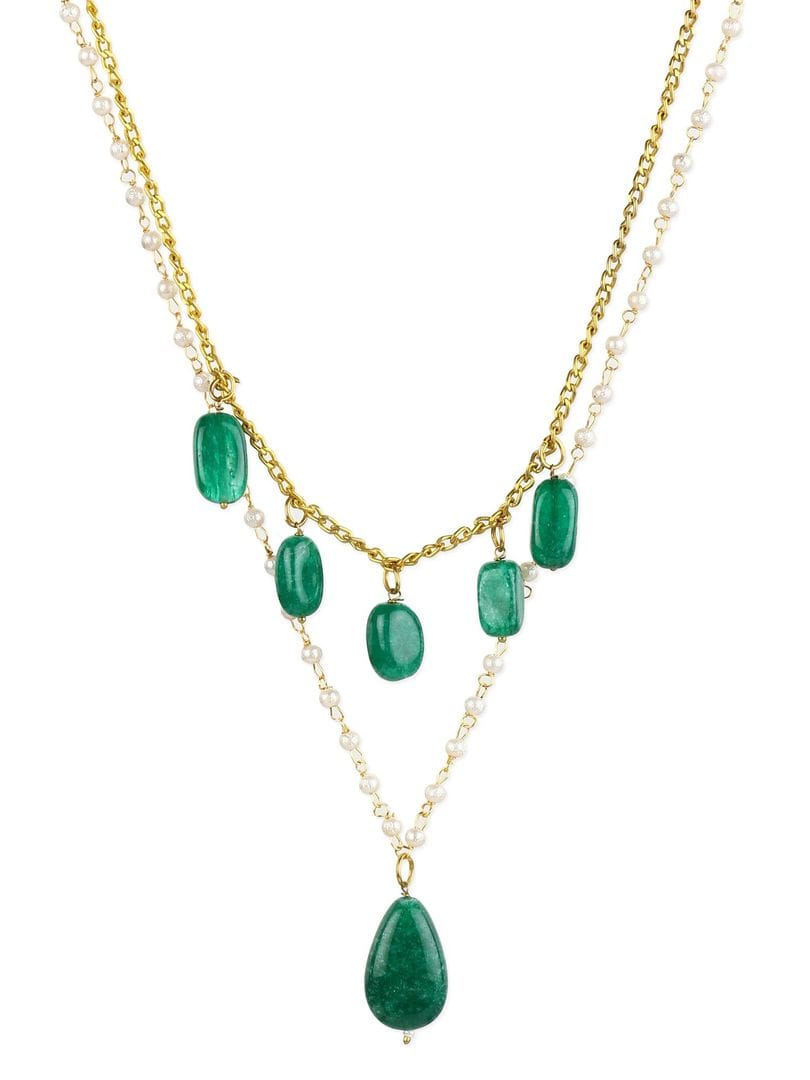 Green Gold Plated Beaded Handcrafted Necklace - Image 4