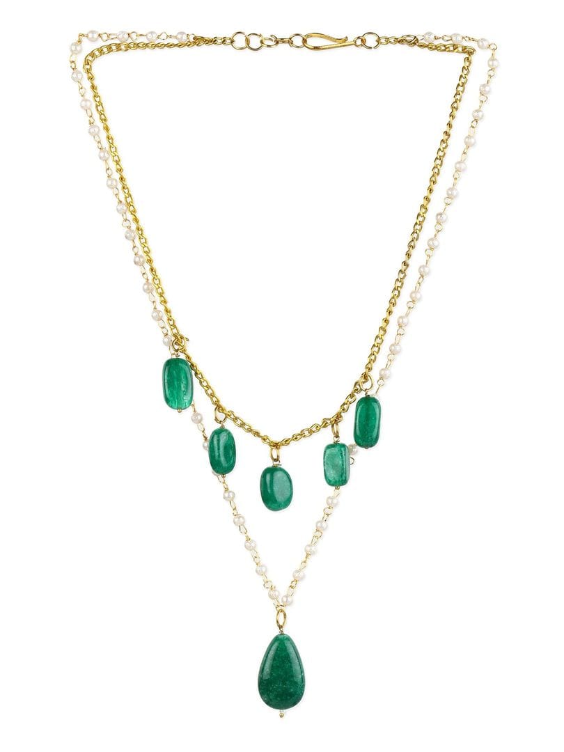 Green Gold Plated Beaded Handcrafted Necklace - Image 3