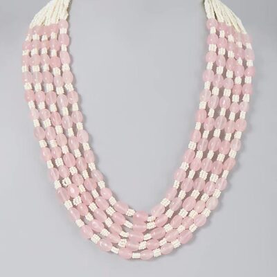 Pink Pearl Long Necklace