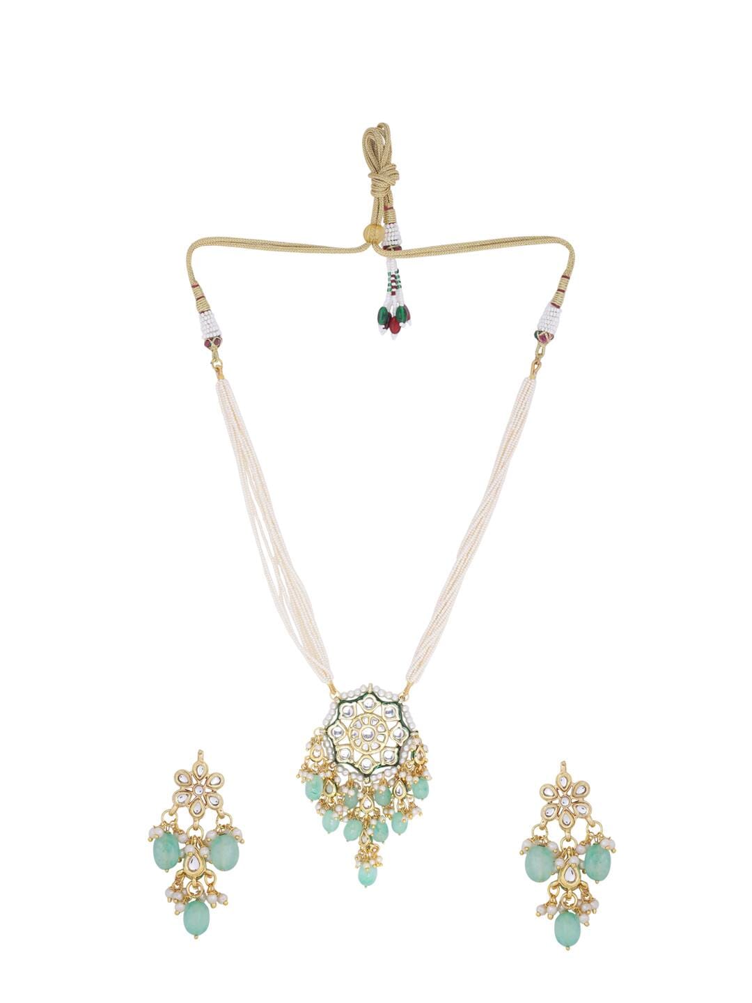 Tanjore Semiprecious Stone Kundan Necklace - Image 2