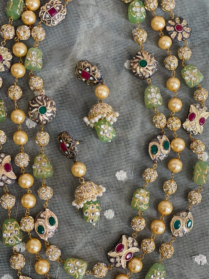 Tanjore Semiprecious Stone Kundan Necklace - Image 3