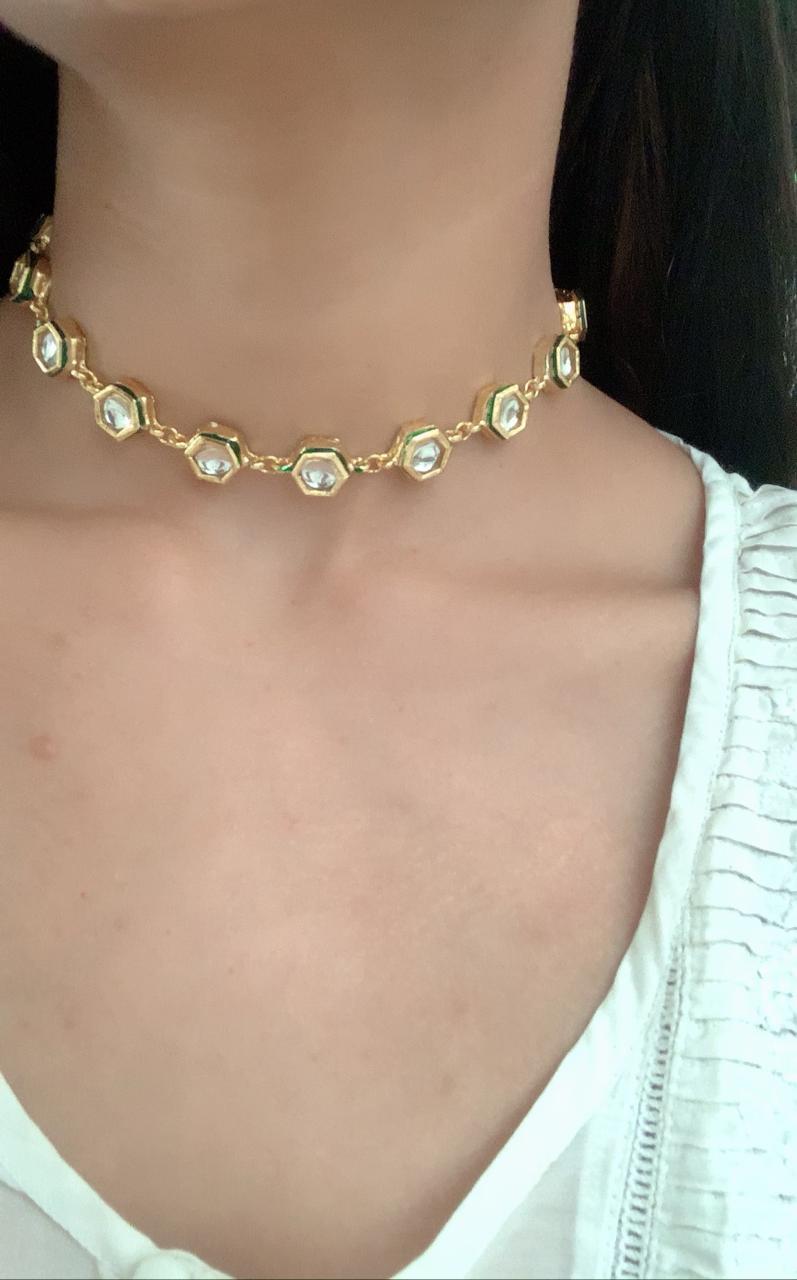 Gold Plated Jadau Kundan Necklace Set