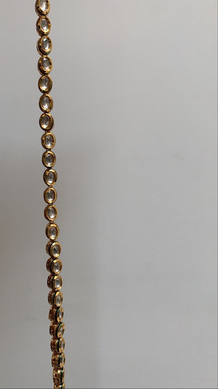 Gold Plated Jadau Kundan Necklace Set - Image 2