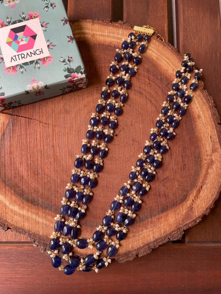Empress Blue Stone Necklace Set - Image 2