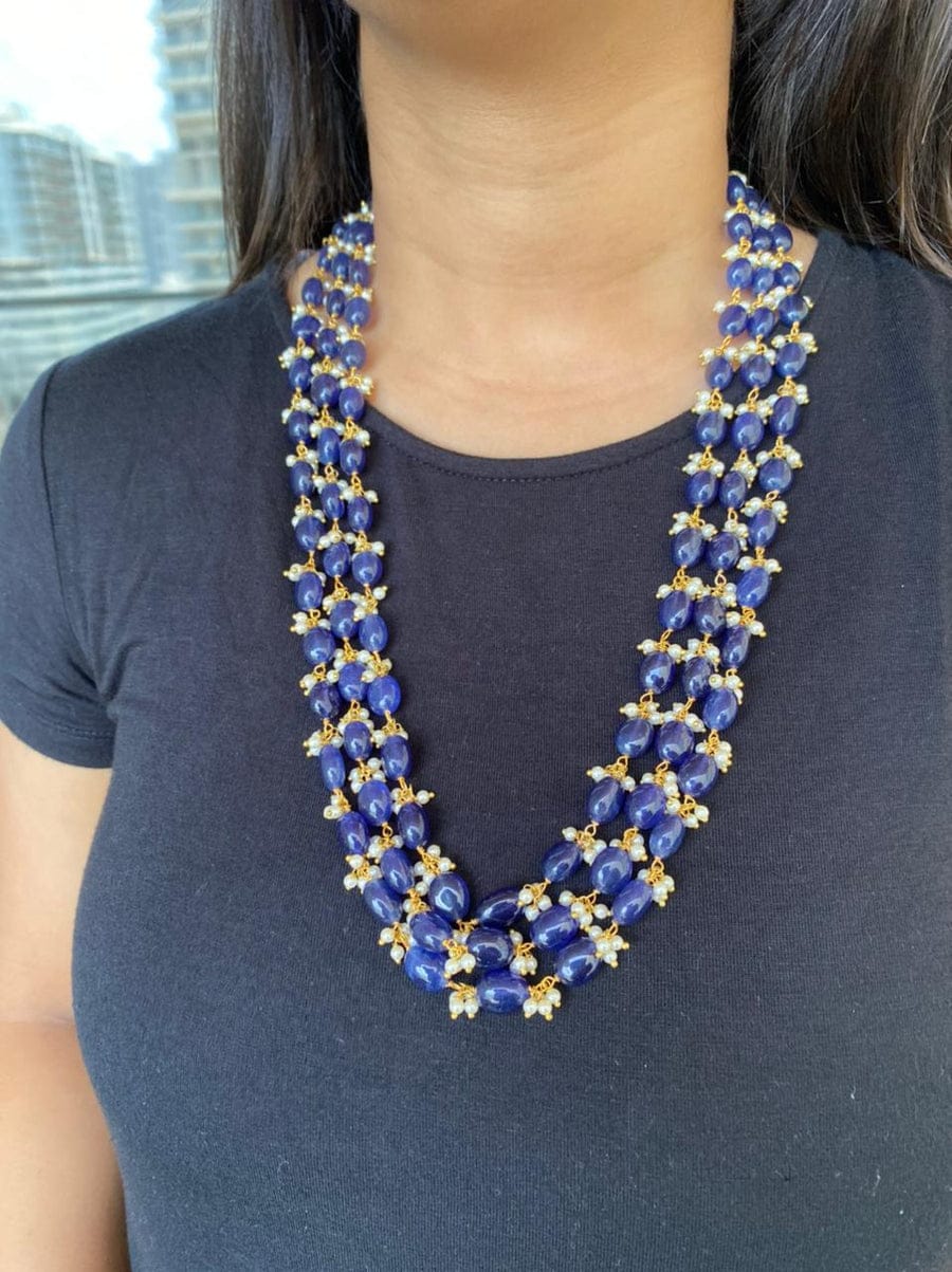 Empress Blue Stone Necklace Set