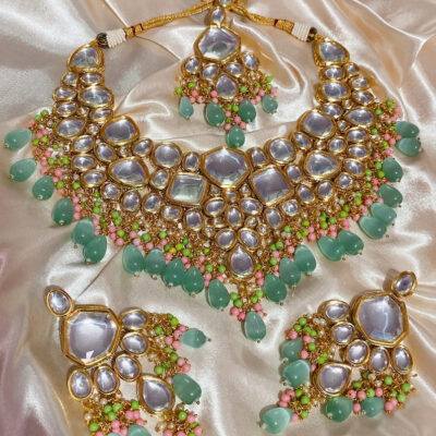 Gold Plated Jadau Kundan Necklace Set