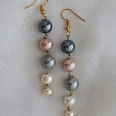 Multi Color Pearls Drop Earrings