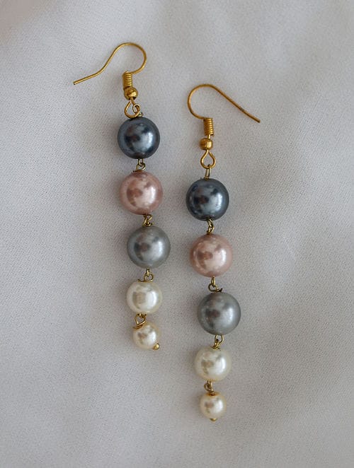 Multi Color Pearls Drop Earrings