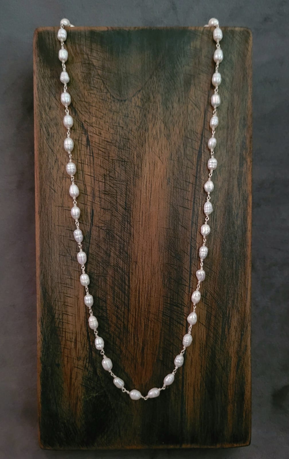 Long Pearl Necklace Set - Image 3