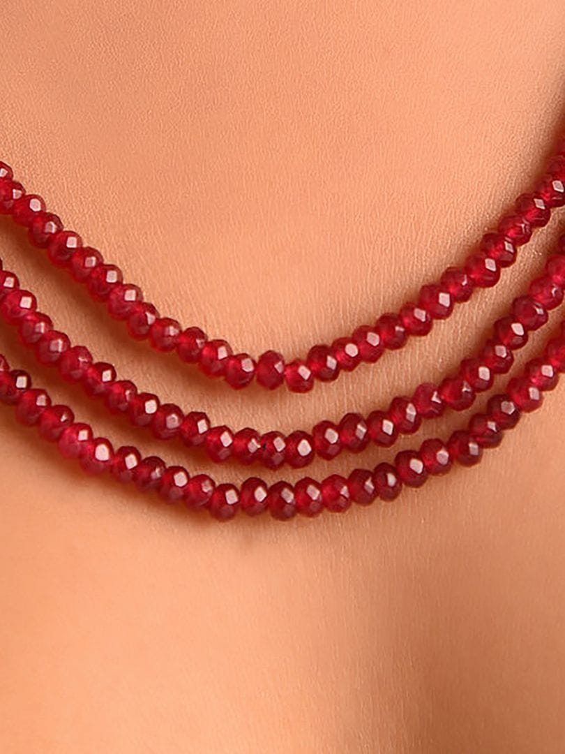 Maroon Onyx Long Necklace - Image 4