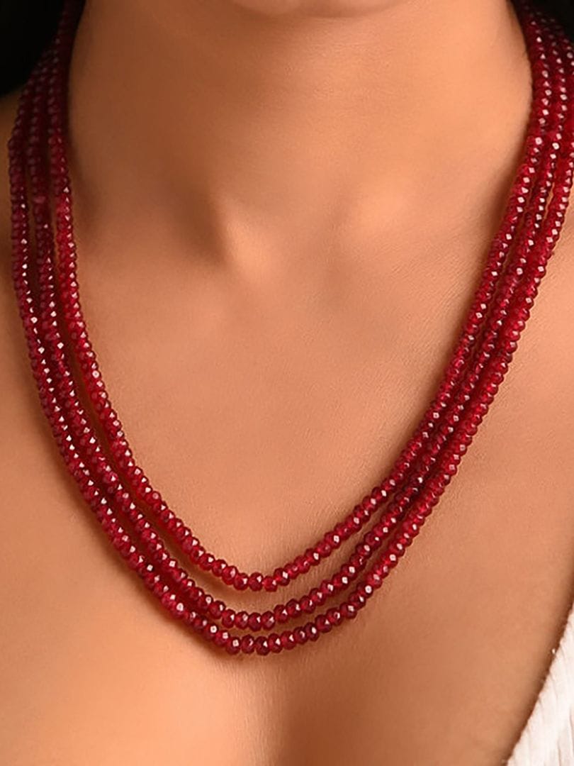 Maroon Onyx Long Necklace - Image 3