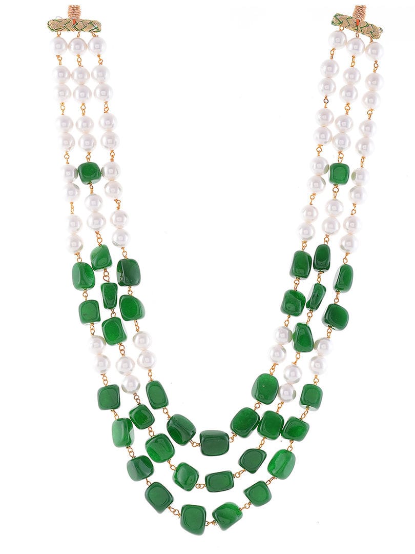 Green & White Stone Necklace - Image 4