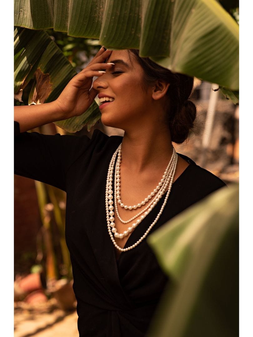 Long White Pearl Necklace