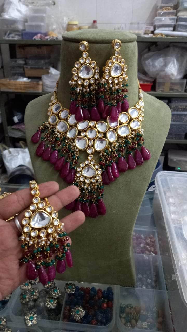 Kundan Pearl & Beads Choker Necklace