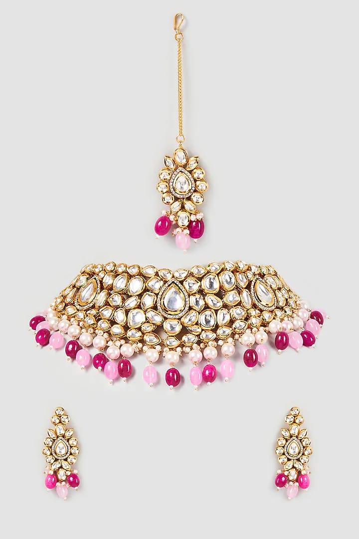 Gold Plated Choker Necklace Set