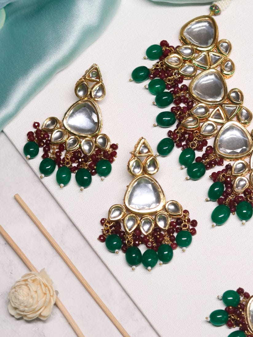 Kundan Choker Necklace Set - Image 7