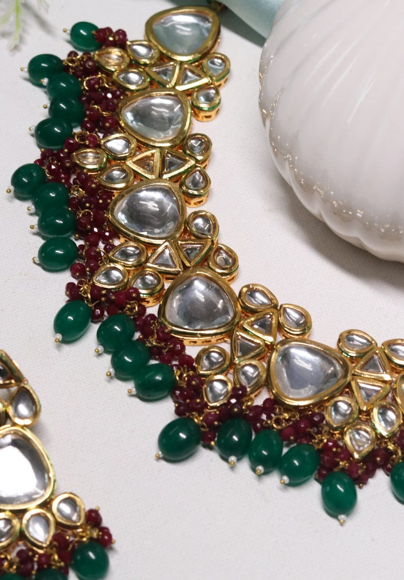 Kundan Choker Necklace Set - Image 6