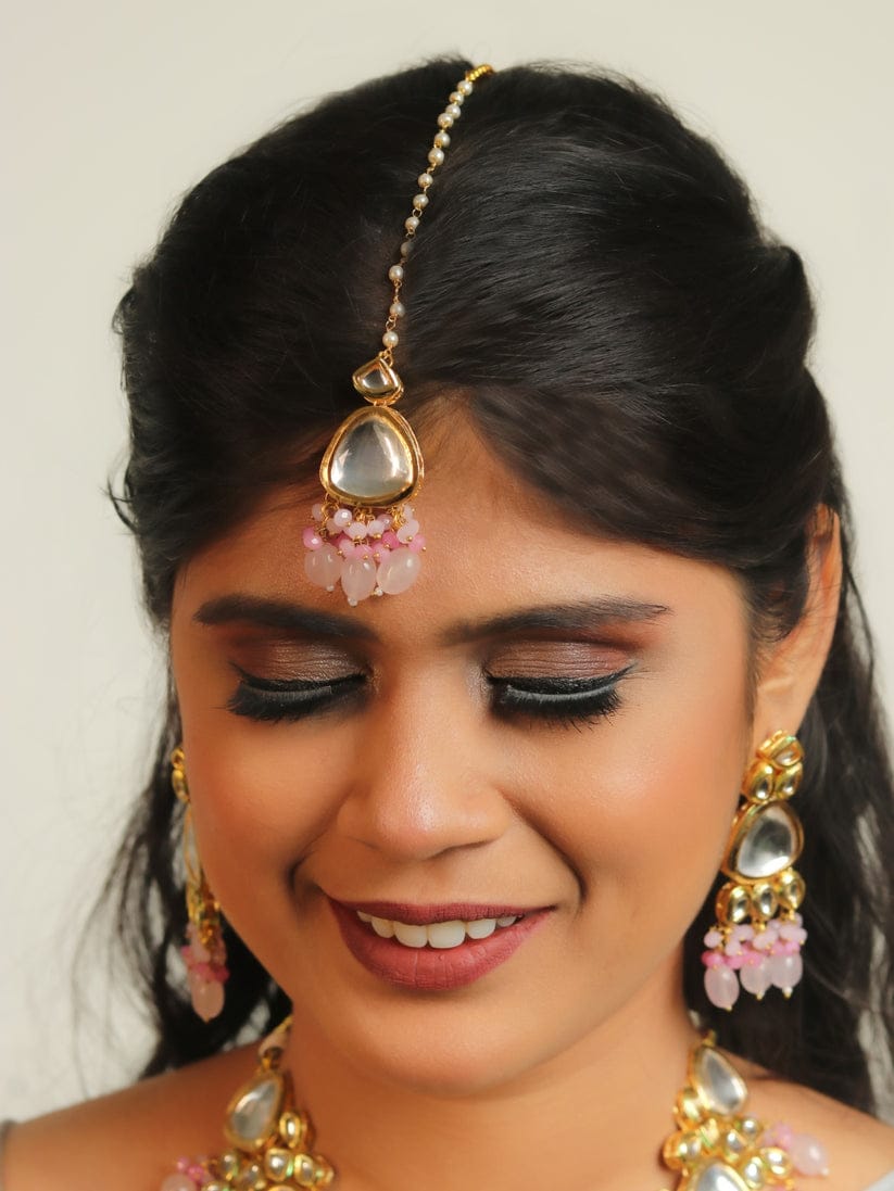 Kundan Pastel Necklace With Earrings - Image 4