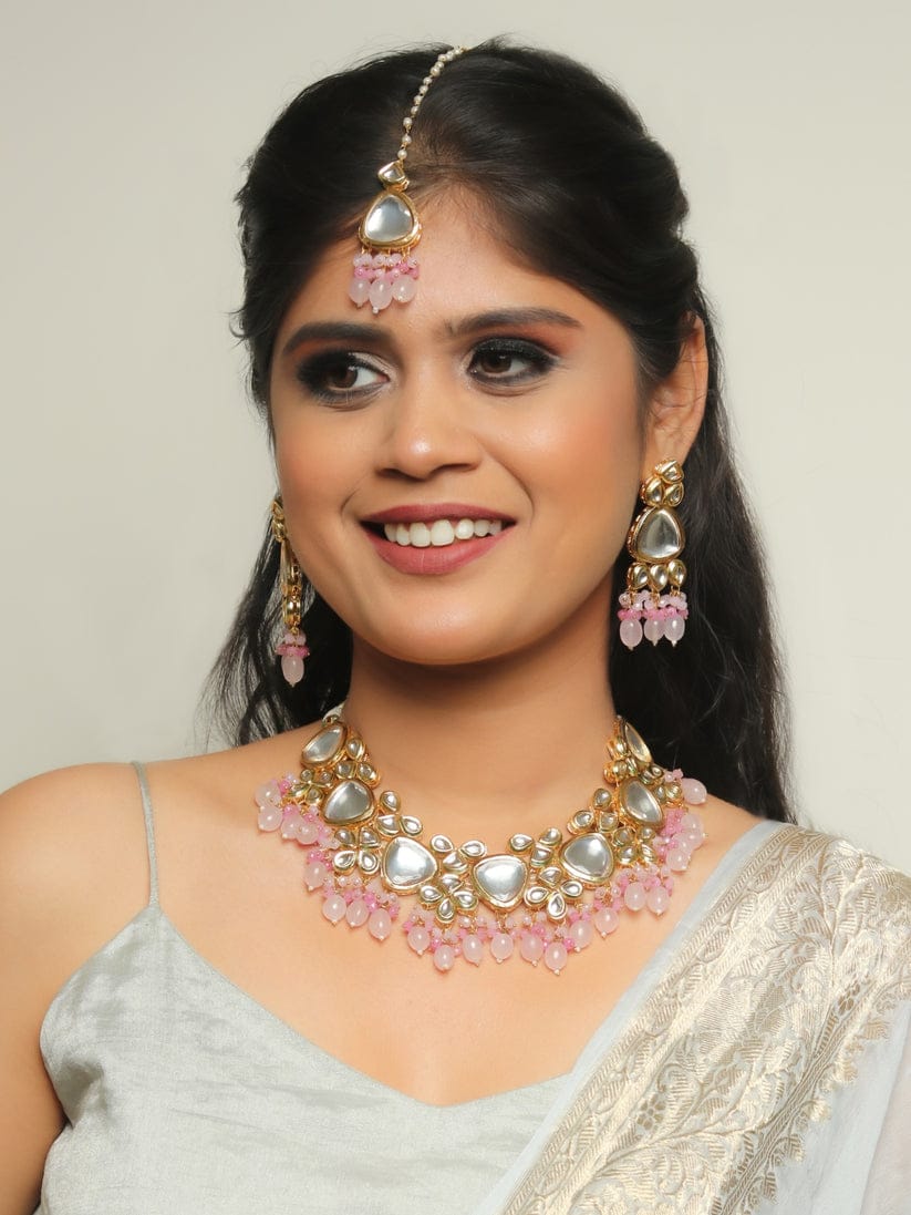 Kundan Pastel Necklace With Earrings