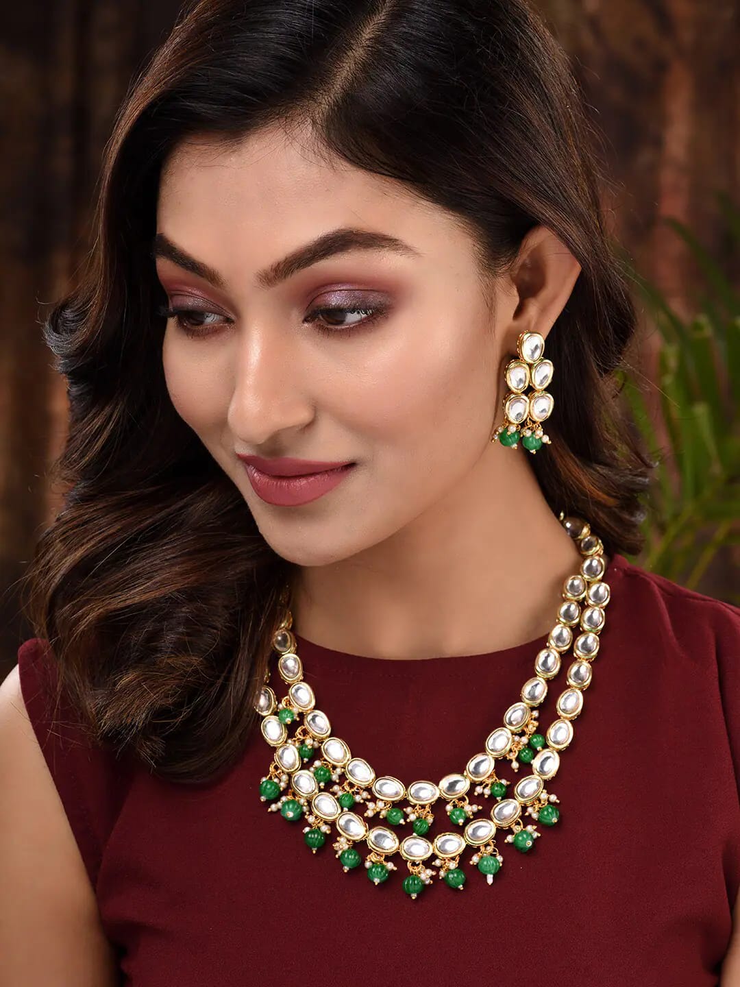 Kundan Layered Necklace Set - Image 2