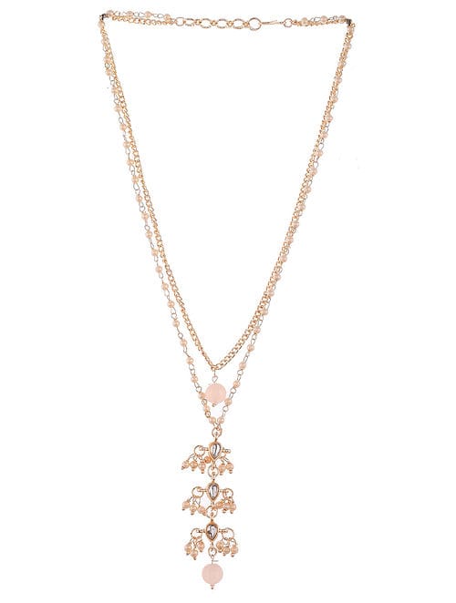 Gold Plated Baby Pink Pearl Chain - Image 3
