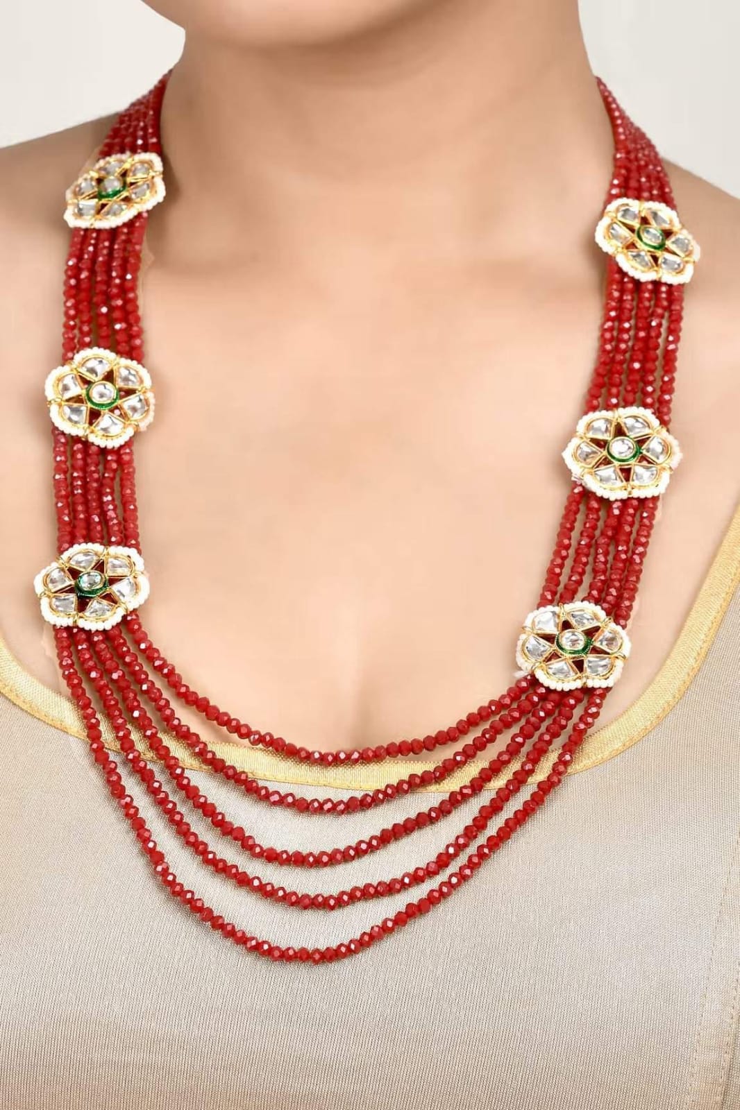 Long Pearl Necklace Set - Image 4
