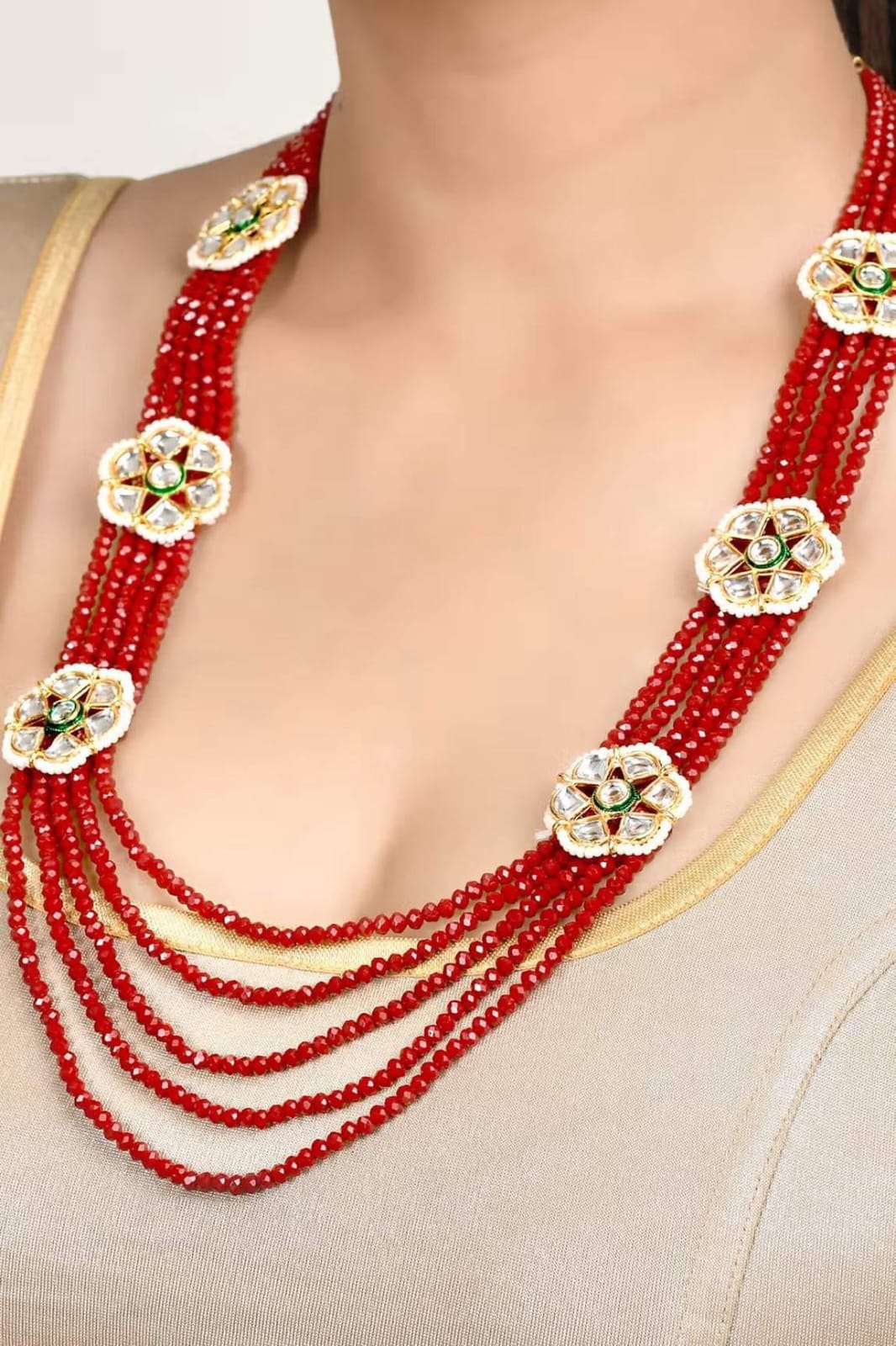 Long Pearl Necklace Set - Image 5