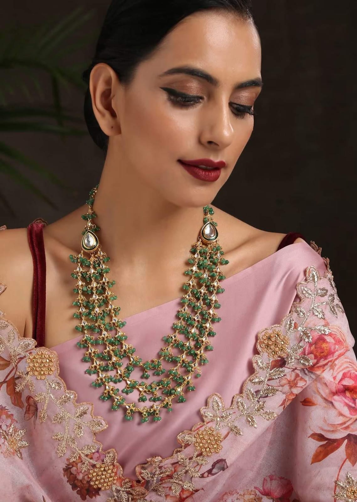 Gold-Plated Kundan Studded Jewellery Set - Image 2