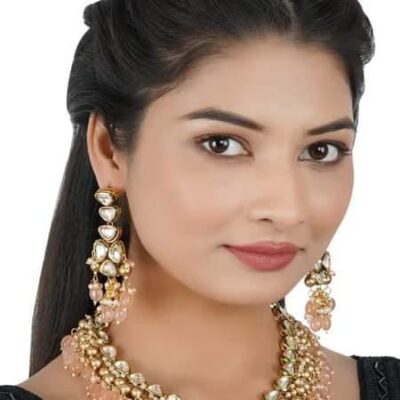 Kundan Gold plated Brass Necklace set