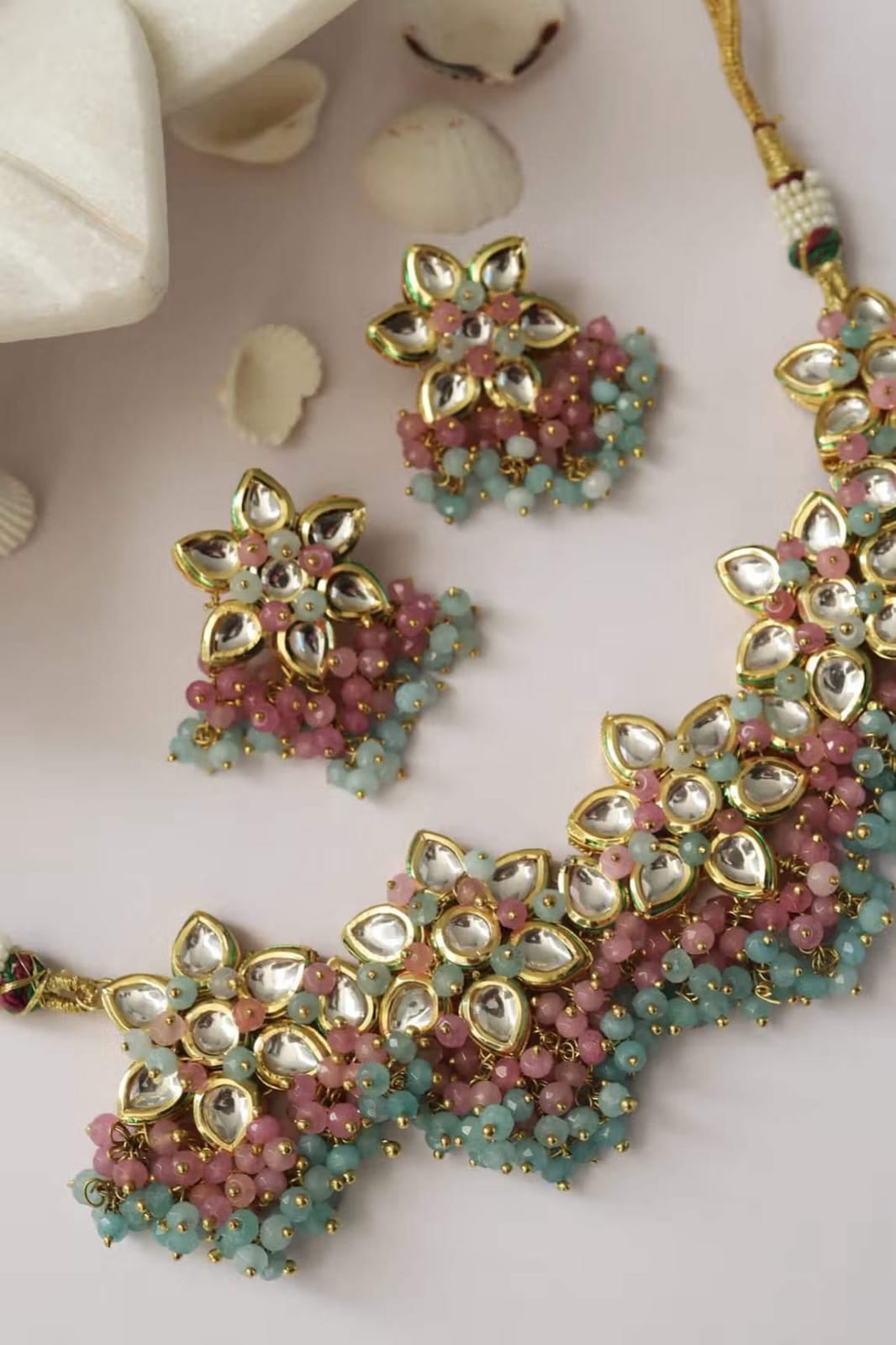 Heavy Meenakari Jadau Kundan Handmade Choker Necklace - Image 2