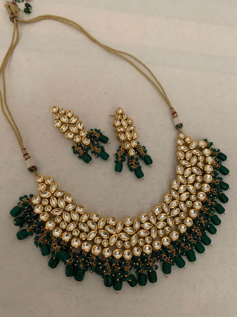 Gold Stone Work Kumdan Necklace Set - Image 2