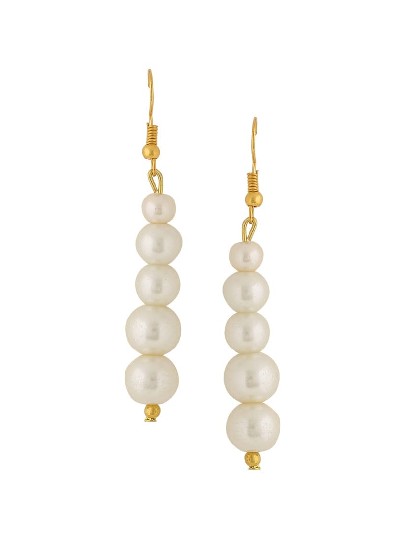 White Pearl Single Layer Necklace Set With Bracelet - Image 5