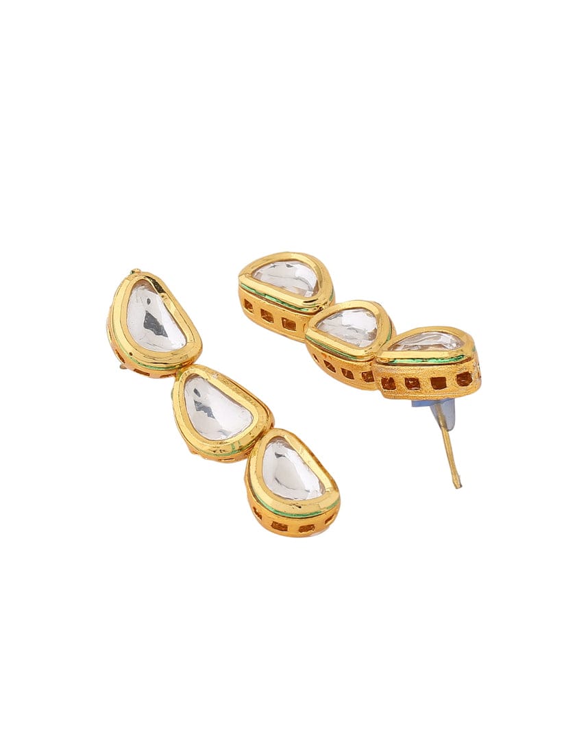 Gold Plated Kundan Stone Choker Necklace Set - Image 5