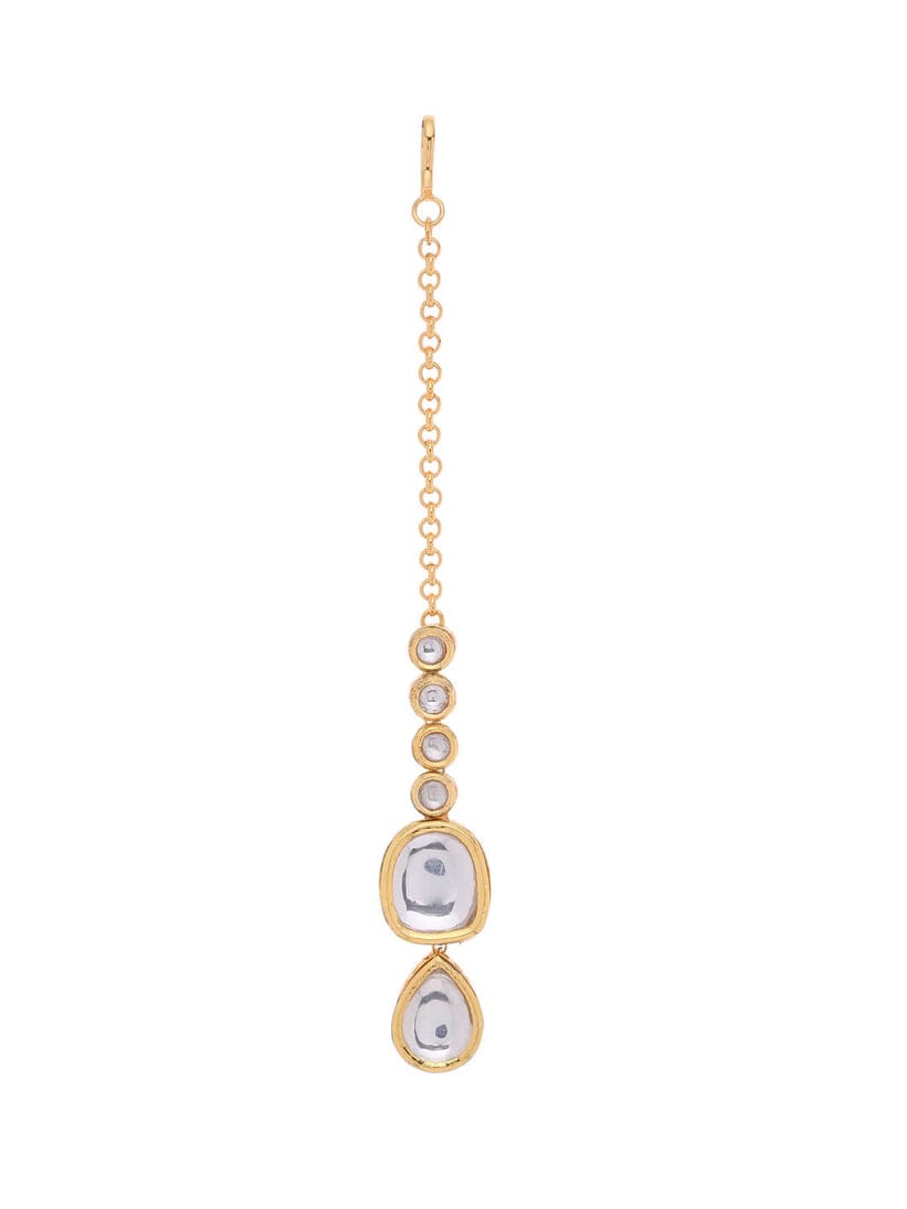 Ethnic Kundan Choker Necklace With Earrings & MaangTikka - Image 5