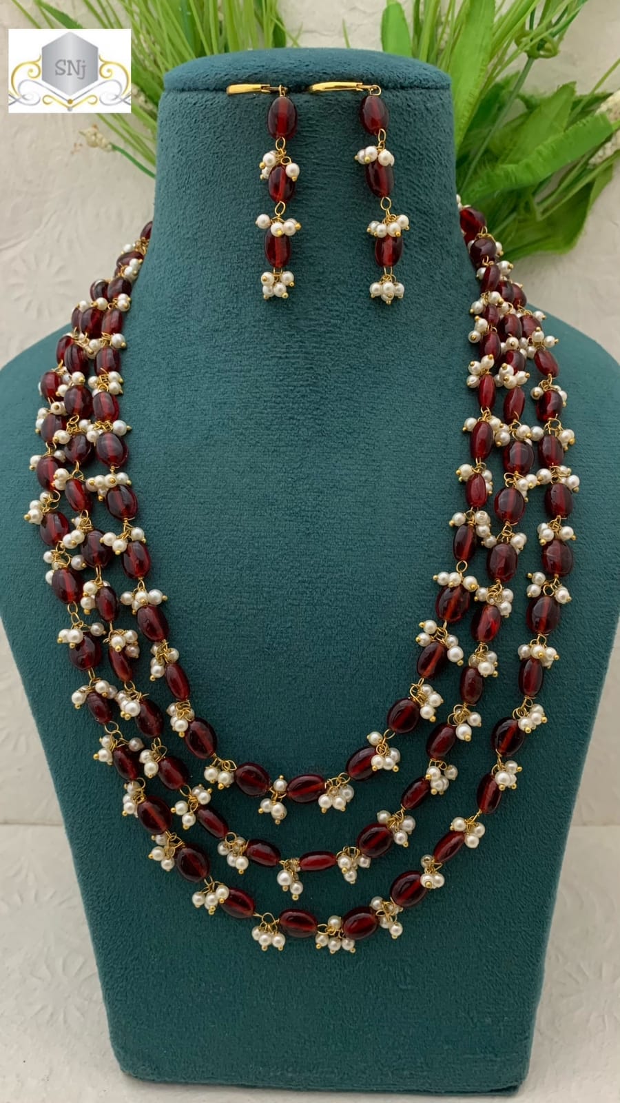 Long Pearl Necklace Set