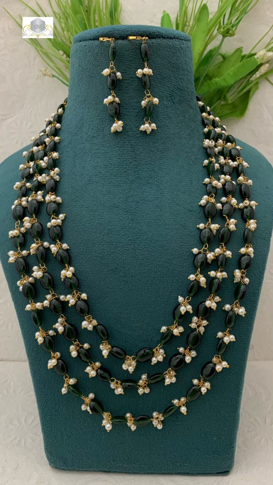 Long Pearl Necklace Set - Image 2